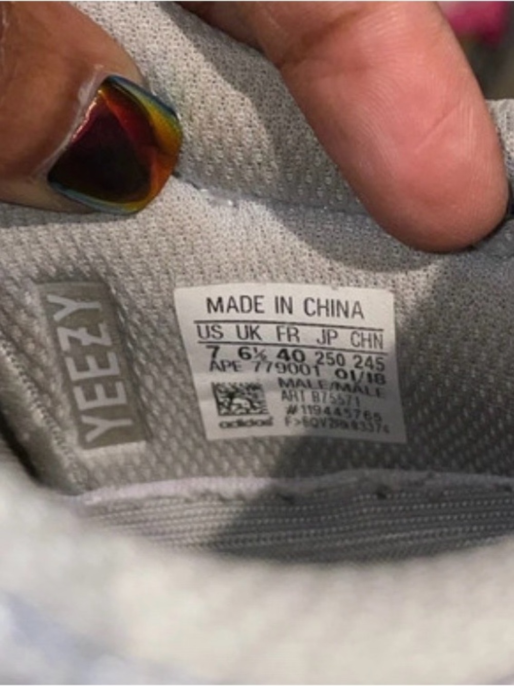 Yeezy Kids Sneakers in Gray, Blue, Black & Cream - Picture 7 of 12